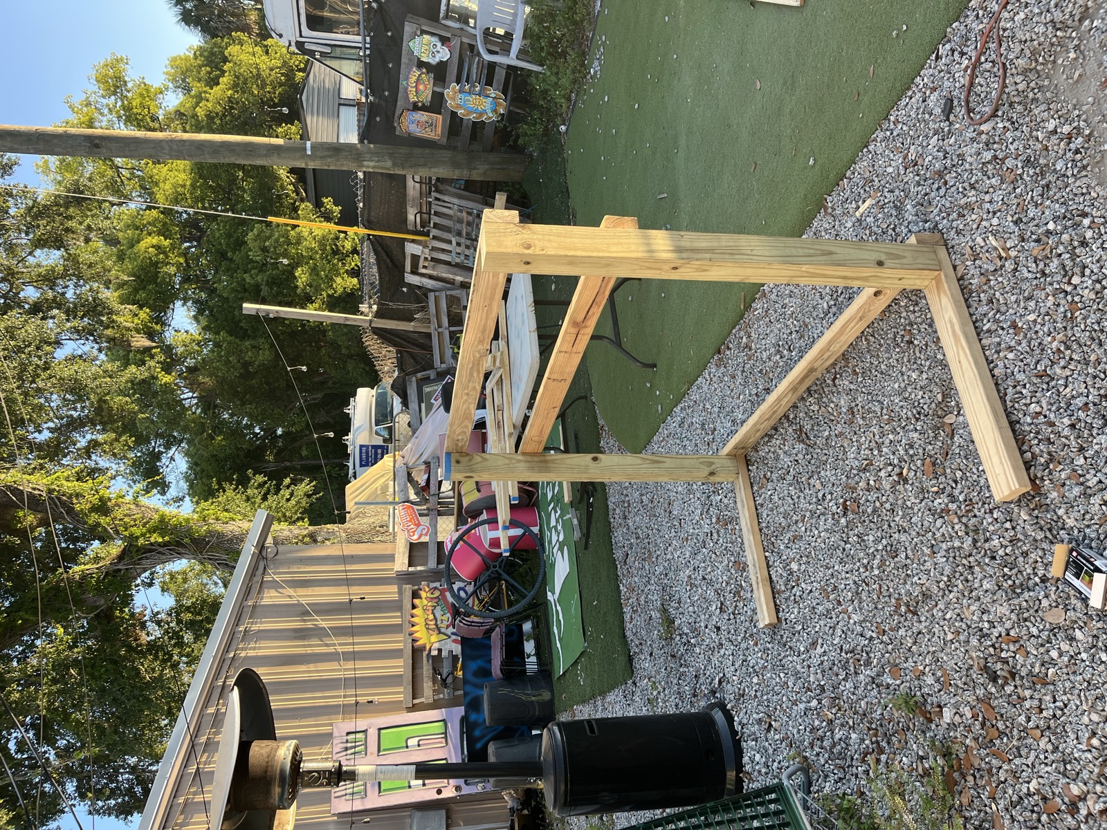 Frame positioned on the Commission Beer Chamber patio